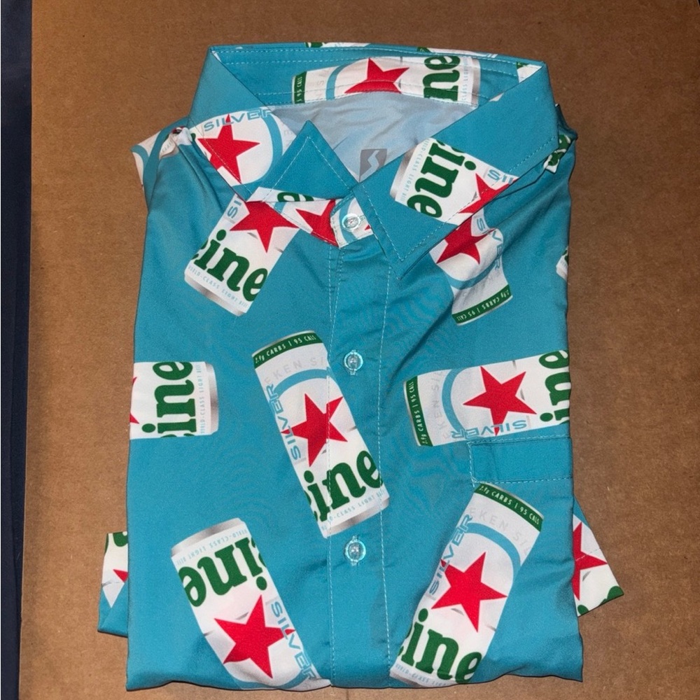 Men’s button up beer shirt